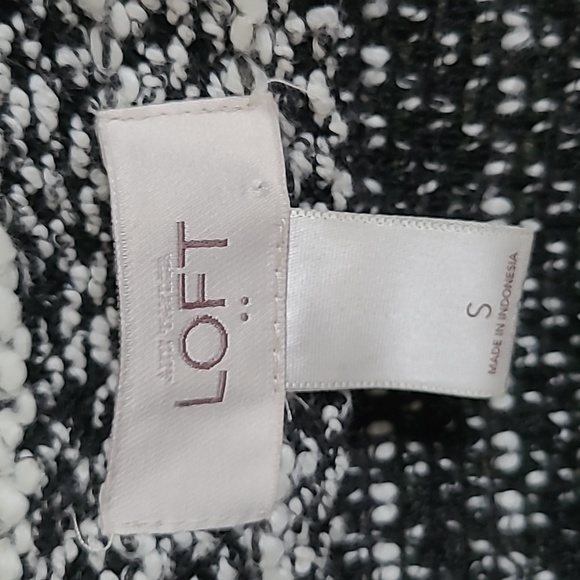 Loft Black White Asymmetrical Zip Moto Blazer Jacket, Size S - Picture 3 of 10